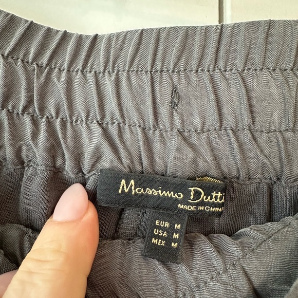 Massimo Dutti Women’s Drawstring Straight Leg Trousers Charcoal Gray (Size M) - Picture 5 of 11